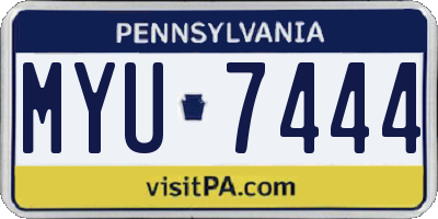 PA license plate MYU7444