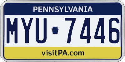 PA license plate MYU7446