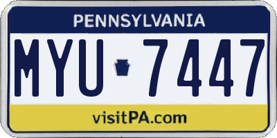 PA license plate MYU7447