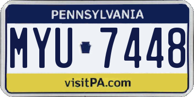 PA license plate MYU7448