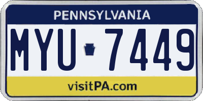 PA license plate MYU7449