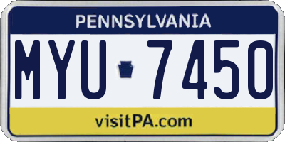 PA license plate MYU7450