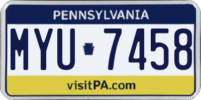 PA license plate MYU7458