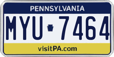 PA license plate MYU7464