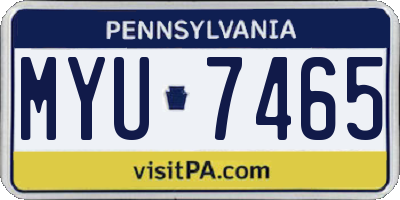 PA license plate MYU7465