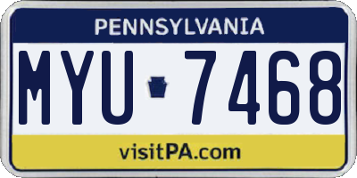 PA license plate MYU7468