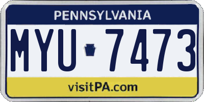 PA license plate MYU7473