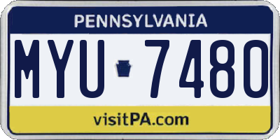 PA license plate MYU7480