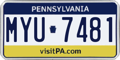 PA license plate MYU7481