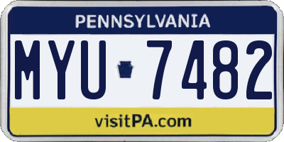 PA license plate MYU7482