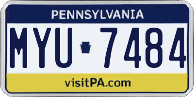 PA license plate MYU7484