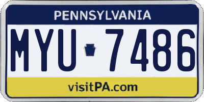 PA license plate MYU7486