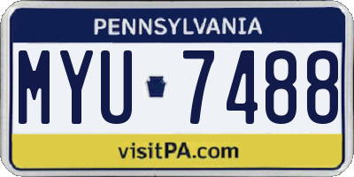 PA license plate MYU7488