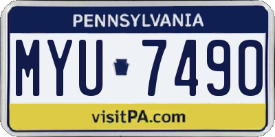 PA license plate MYU7490