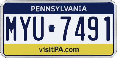 PA license plate MYU7491