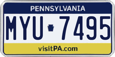PA license plate MYU7495