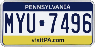 PA license plate MYU7496