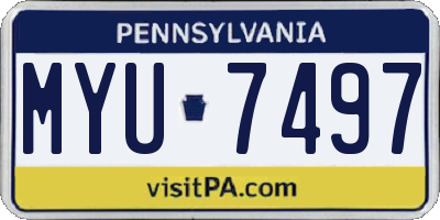 PA license plate MYU7497