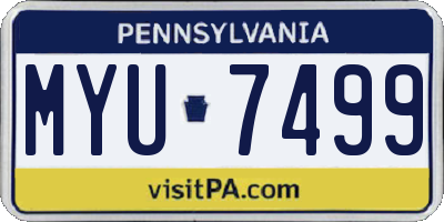 PA license plate MYU7499