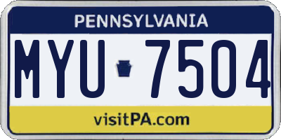 PA license plate MYU7504