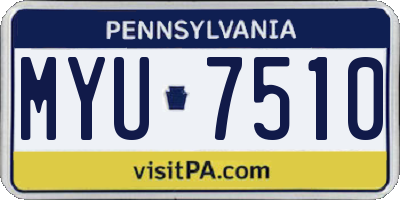 PA license plate MYU7510