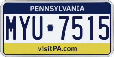 PA license plate MYU7515