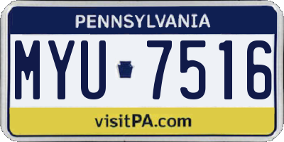 PA license plate MYU7516