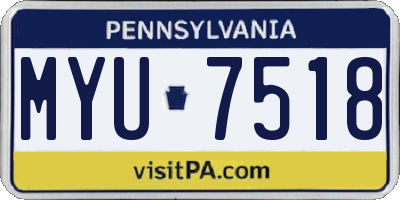 PA license plate MYU7518