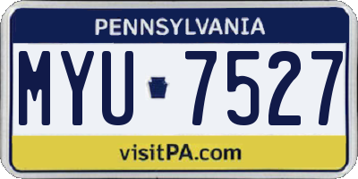 PA license plate MYU7527