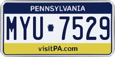 PA license plate MYU7529