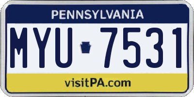 PA license plate MYU7531