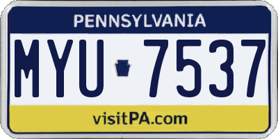 PA license plate MYU7537