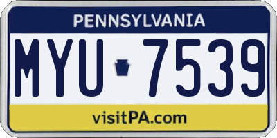 PA license plate MYU7539