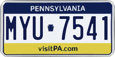 PA license plate MYU7541