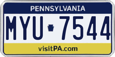PA license plate MYU7544