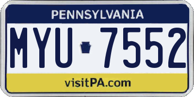 PA license plate MYU7552
