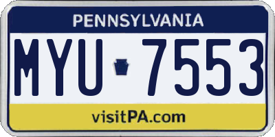 PA license plate MYU7553