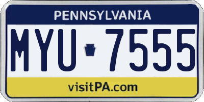 PA license plate MYU7555