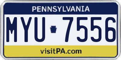 PA license plate MYU7556