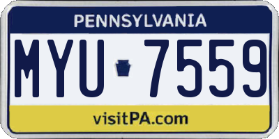 PA license plate MYU7559