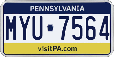 PA license plate MYU7564