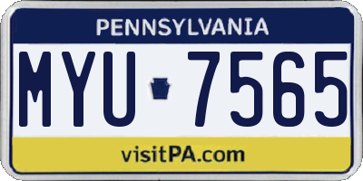 PA license plate MYU7565