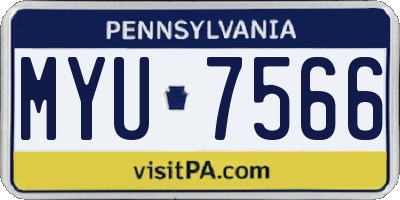PA license plate MYU7566