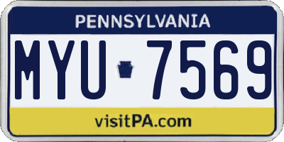 PA license plate MYU7569