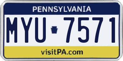PA license plate MYU7571