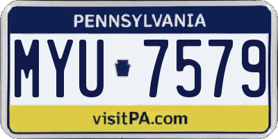PA license plate MYU7579