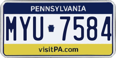 PA license plate MYU7584