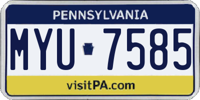 PA license plate MYU7585