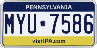 PA license plate MYU7586
