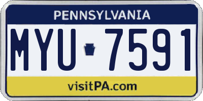 PA license plate MYU7591